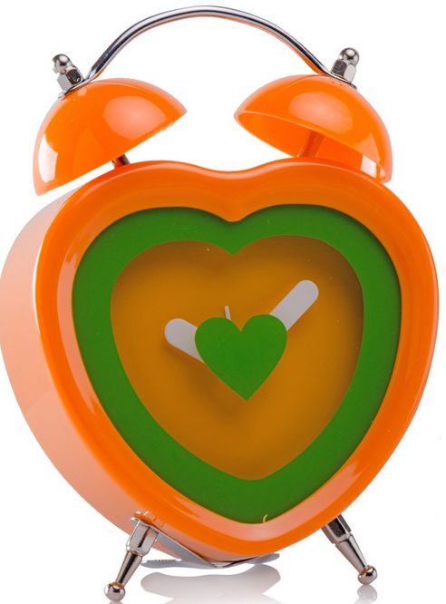 Florina Orange and Dark Green Alarm Clock 17cm RRP £12.99 CLEARANCE XL £5.99